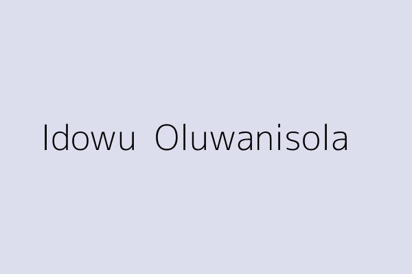 Idowu  Oluwanisola 